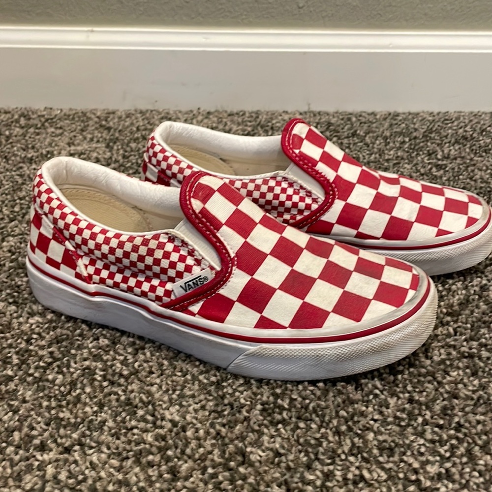 Vans Red/White Slides